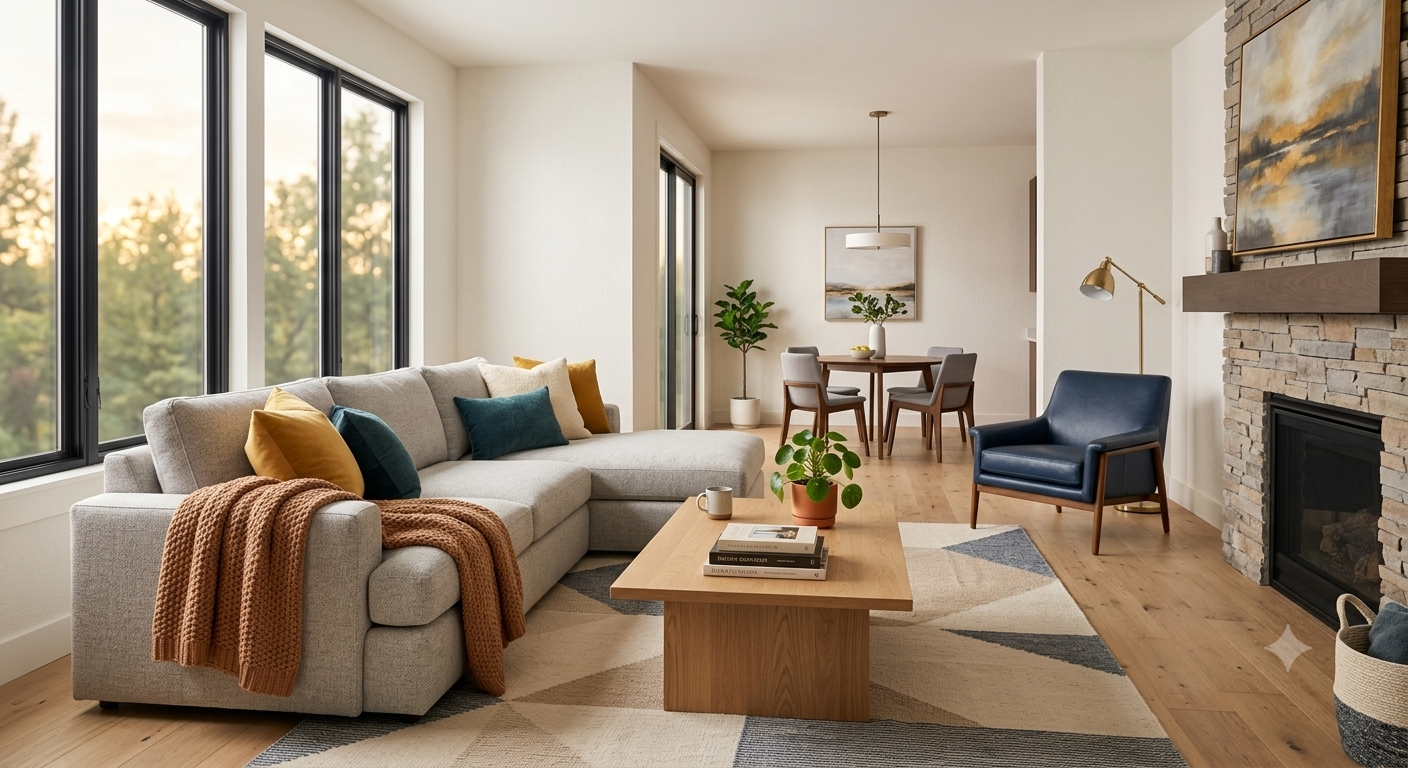 Warm, furnished independent living space